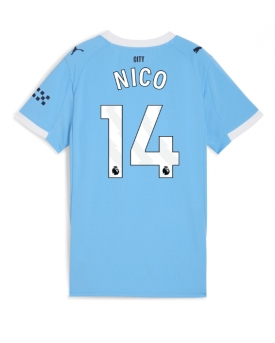 Billige Fotballdrakt Manchester City Nico Gonzalez #14 Replika Hjemmedrakt Dame 2025-26 Kortermet